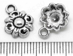 Подвеска Цветочек 08 8милистный 13,5*10,5*3мм античное серебро (литьё)