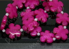 Бусина каменная Цветочек 01 20,5*20*6мм Кварцит тонир. т.фуксия (камни)