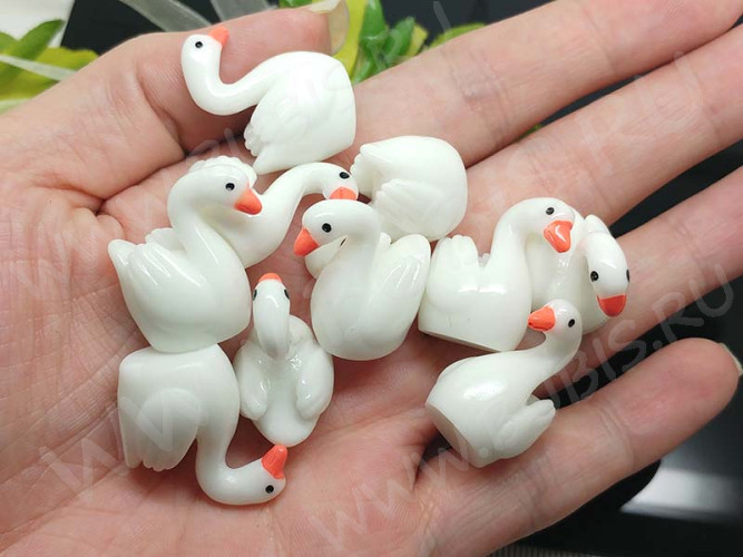 Декоративный элемент 080 Фигурка для миниатюр 25*21,5*15мм Лебедь (резин)