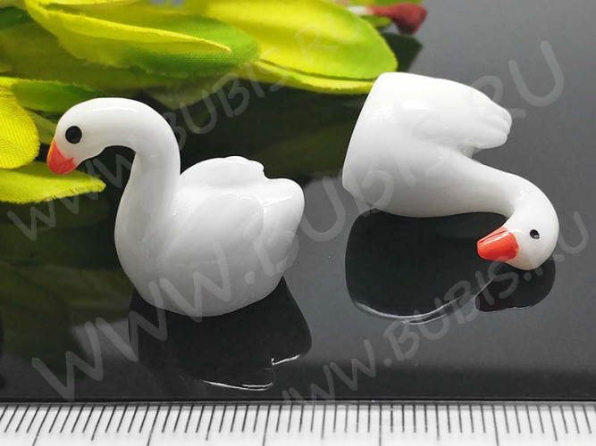 Декоративный элемент 080 Фигурка для миниатюр 25*21,5*15мм Лебедь (резин)