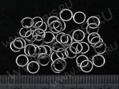 Колечки обычные 5*0,7мм цвет платины (Iron) (10г.ок.230шт.)