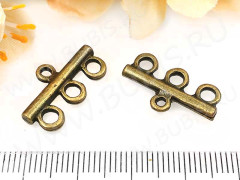 311 Коннектор классика на 3 нити 21*12*2,5мм античная бронза (литьё)