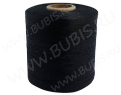 Вощёный х/б шнур ленточный плоский 1*0,4мм чёрный (1м)