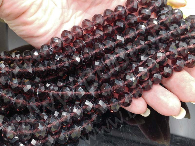 Бусина кристалл Абакус гранёный 10*10*7,5мм лиловый прозрачный (имитация Сваровски)