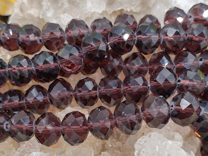 Бусина кристалл Абакус гранёный 10*10*7,5мм лиловый прозрачный (имитация Сваровски)