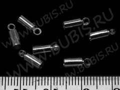 Концевик 036 9*4*4мм для шнуров до 3,5мм чёрный никель (Brass) (10шт.)