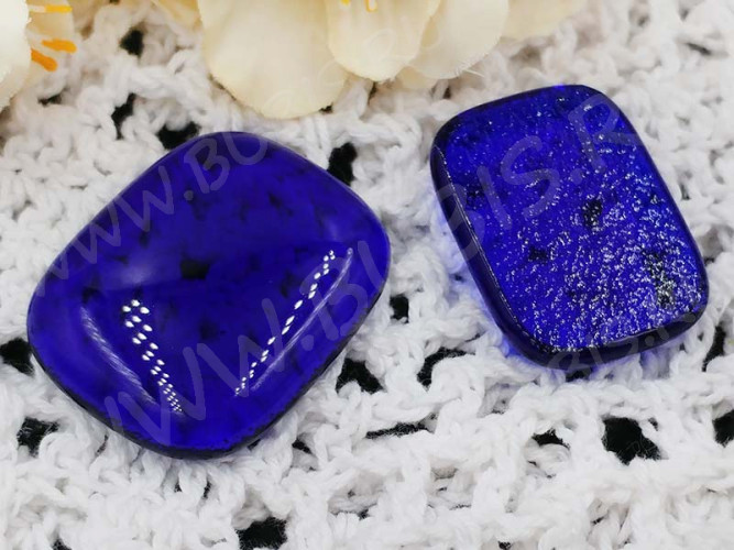 Кабошон Фьюзинг 207 Прямоугольный 32-36*24-29*8мм Синий прозрачный