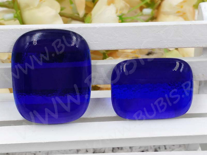 Кабошон Фьюзинг 207 Прямоугольный 32-36*24-29*8мм Синий прозрачный