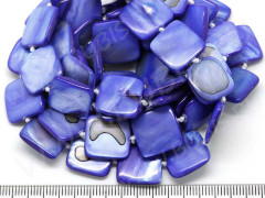 Бусина Квадрат 04 перламутр 15*15*3мм синий (перламутр и ракушки) (НИТЬ)