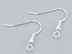 Швензы-крючки №087 20*19мм посеребрённые (Sterling Silver plated) (Хирургическая сталь) (1 пара)