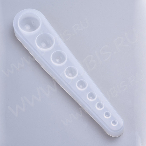 Молд 167 для эпоксидной смолы 170*36*16мм Кабошоны Полусферы 4-24мм (силикон)