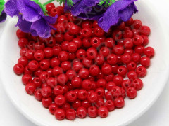 Бусина Округлая 28 Шар 5мм красный глянцевый непрозрачный (акрил) (50шт.)