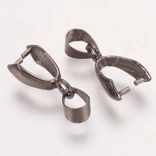 Держатель кулона 026 гладкий 20*7*4,5мм чёрный никель (Brass)