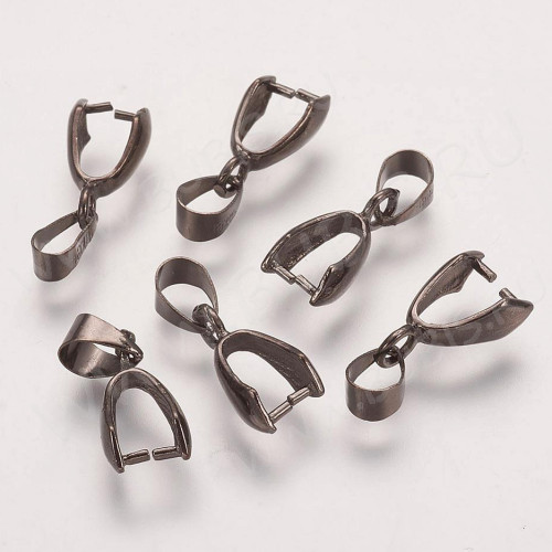 Держатель кулона 026 гладкий 20*7*4,5мм чёрный никель (Brass)