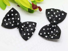 Декоративный элемент 058 Бантик в горошек 40*25*5мм чёрный (ткань) (декоративные элементы)