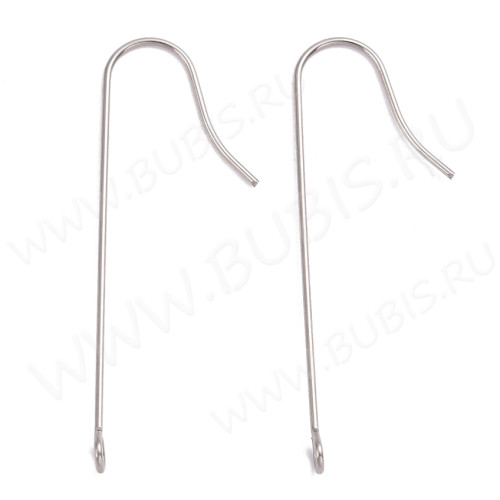 Швензы-крючки №112 петли вытянутые 40*14*0,7мм цвет платины (Хирургическая сталь) (1 пара)