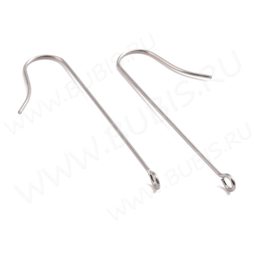 Швензы-крючки №112 петли вытянутые 40*14*0,7мм цвет платины (Хирургическая сталь) (1 пара)