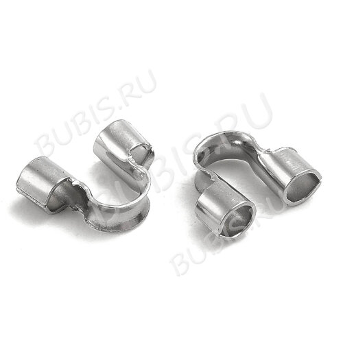 Защита ланки 05 протектор от перетирания нити и лески 5*7*2мм цвет платины (Хирургическая Сталь) (10шт)