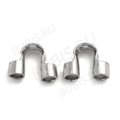 Защита ланки 05 протектор от перетирания нити и лески 5*7*2мм цвет платины (Хирургическая Сталь) (10шт)