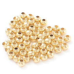 Шарик металлический Бусина 2мм золотистый (Хирургическая сталь) (50шт)