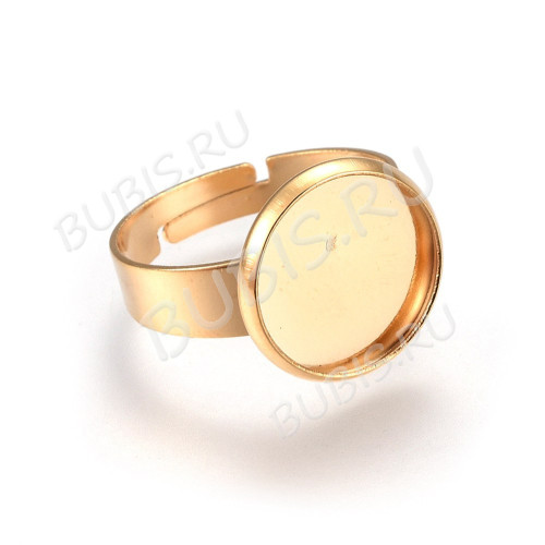 Основа (заготовка) для кольца 173 16мм с сеттингом 12мм золотистая (Хирургическая Сталь) 