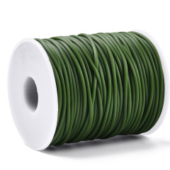 Полиуретановый шнур 13 3мм ПОЛЫЙ зелёный тёмно-оливковый (1м)