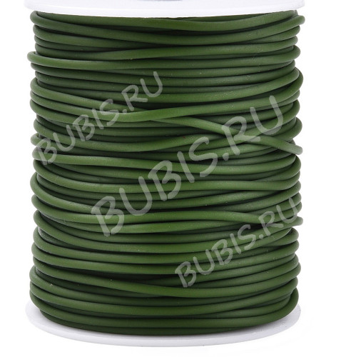 Полиуретановый шнур 13 3мм ПОЛЫЙ зелёный тёмно-оливковый (1м)