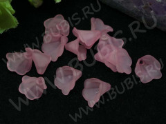 Бусина акрил Цветочек 13 воронка матовый 10*10*9мм розовый полупрозрачный (акрил) (20шт.)