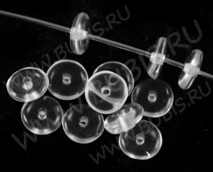 Бусина Колёсико 07 6*6*2,2мм прозрачное (стекло) (20шт.)