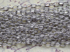 Цепочка I026 с узором звено 5*3,5мм цвет платины (Iron) (50см)