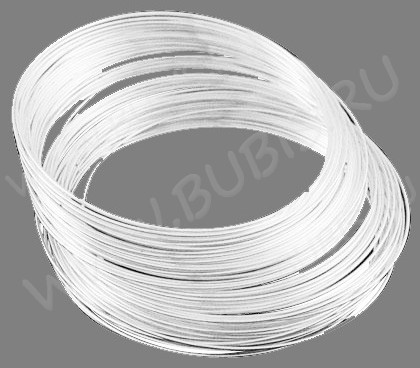 Мемори проволока - пружина - основа для браслета 65*0,6мм серебристая (10 витков)