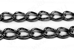 Цепочка I034 простая кручёная звено 5*3мм чёрный никель (Iron) (50см)
