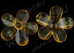 Бусина акрил Цветочек 52 гранёный 30*29*5,5мм оранжевый прозрачный (акрил)