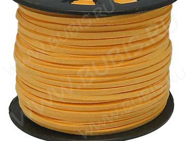 Замшевый шнур 03 плоский 3*1,5мм темно-желтый (1м)