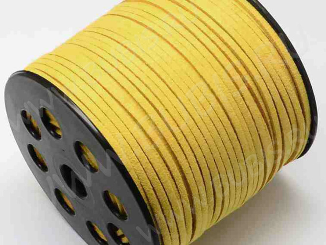 Замшевый шнур 03 плоский 3*1,5мм темно-желтый (1м)