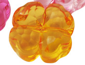 Бусина акрил Цветочек 57 гранёный 11*11*4,5мм оранжевый прозрачный (акрил)