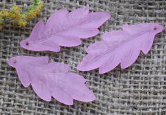 Подвеска акриловый Листик 10 матовый 42*18*3мм св.сиреневый полупрозрачный (акрил)