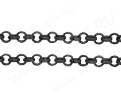 Цепочка I035 "Rolo" округлое звено 2*2мм чёрный никель (Iron) (50см)