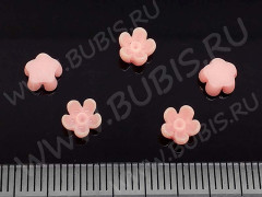 Кабошон декоративный 49 Цветочек 6*6*3,5мм розовый (резин) (5шт.)