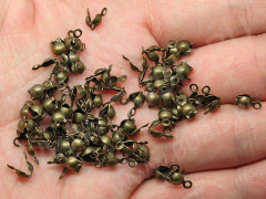 (СКИДКИ!!!) Зажимы №22 Калотты укреплённые 7,5*4мм античная бронза (Iron) (50шт.)