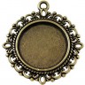 Купить Подвеска-сеттинг Круг 04 (сеттинг 20мм) 33,5*30,5*1,8мм античная бронза (литьё) с доставкой по России