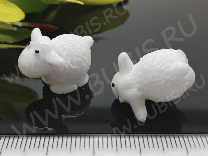 Декоративный элемент 081 Фигурка для миниатюр 25*21,5*15мм Овечка (резин)