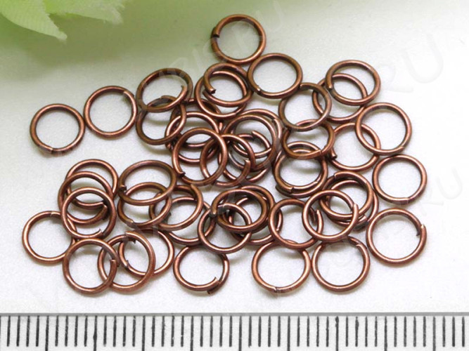 Колечки одинарные обычные 6*0,7мм античная медь (Iron) (7г ок. 110шт)