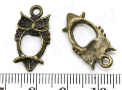 Подвеска Сова 20 23,5*12*4,3мм античная бронза (литьё)