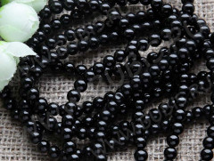 (СКИДКИ!!!) Бусина округлая 6мм Агат чёрный пресс. (камни) (10шт.)