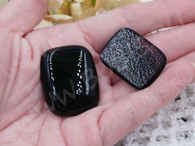 Кабошон Фьюзинг 210 Прямоугольный 32-36*24-28*8мм Фиолетовый прозрачный