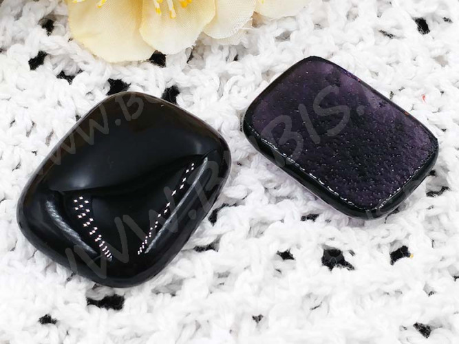 Кабошон Фьюзинг 210 Прямоугольный 32-36*24-28*8мм Фиолетовый прозрачный