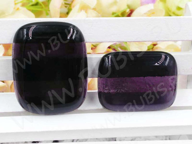 Кабошон Фьюзинг 210 Прямоугольный 32-36*24-28*8мм Фиолетовый прозрачный