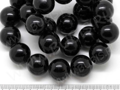 Бусина округлая 16мм Агат чёрный пресс. (камни)