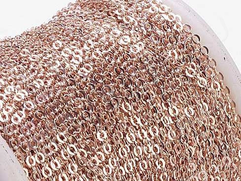 Цепочка C02 с плоским звеном 2,5*2мм розовое золото (Brass) (50см)